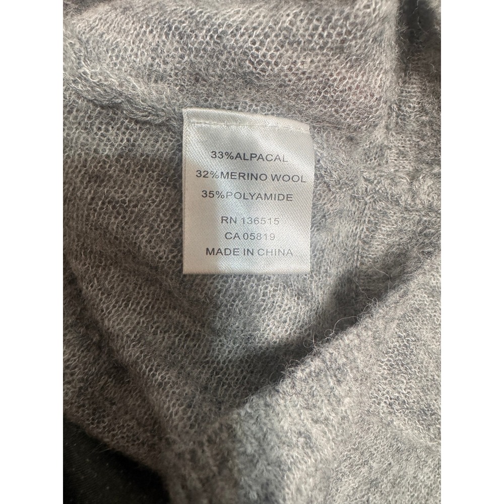One Grey Day Alpaca Merino Wool Blend Back Cutout Sweater Gray Size L - Picture 11 of 12